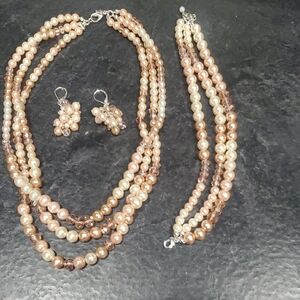 Avon Faux Pearl 3-Piece Jewelry Set – Nickel Free